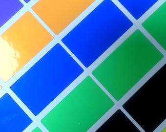 50 Blank Glossy Stickers: Custom Color DIY Card Labels