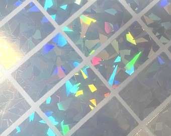 Cracked Ice Holographic Stickers: DIY Trading Card Decals - 50 Pack