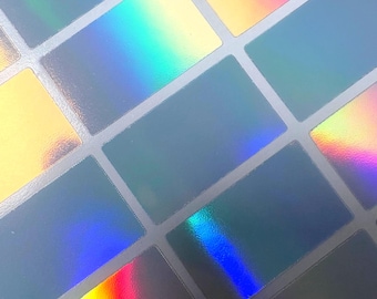 50 Holographic Blank Stickers: DIY Trading Card Labels