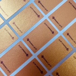 50 Gold Logo Stickers | Custom 35 PT One-Touch Magnetic Case Stickers | Premium Gold Foil Stickers for Sports Cards & Branding
