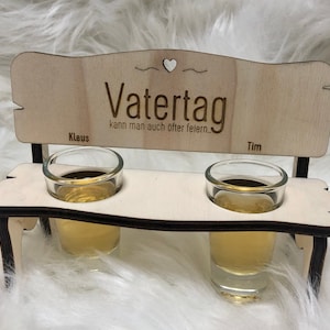 Personalized schnapps bench with engraving incl. glasses / Father's Day