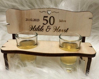 Personalized liquor bank with engraving including glasses / wedding