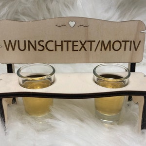 Personalized schnapps bench with engraving incl. glasses / schnapps bench