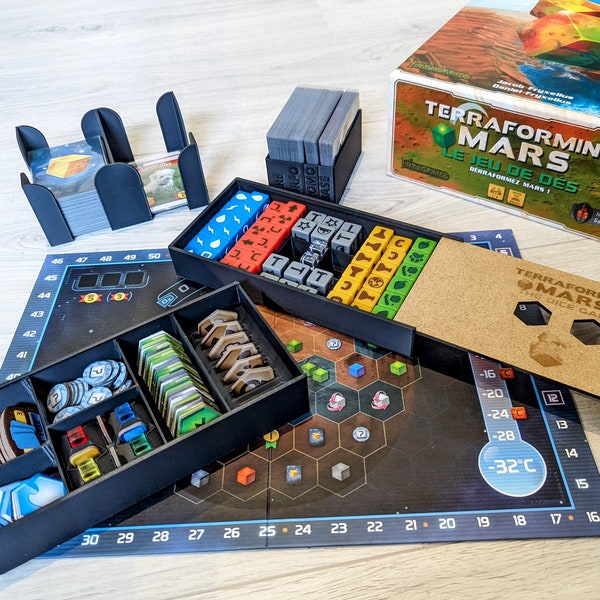 Organizer storage compatible for the game Terraforming Mars - The dice game - the dice game - 3D insert