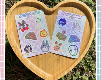 Studio Ghibli Sandy Stars Holographic and Water Resistant Sticker Sheets! | Tiny Holo Anime Stickers!