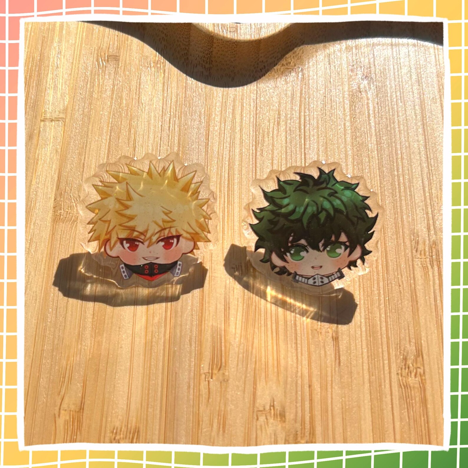 Bkdk Hero Anime Inspired Chibi Glitter Resin Acrylic Pins! - Etsy