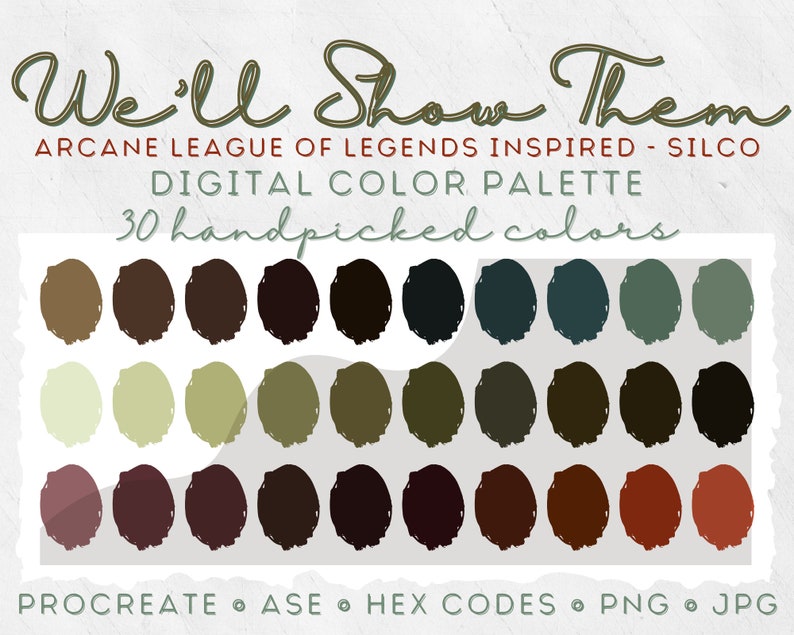 We'll Show Them Color Palette Arcane LOL Inspired 30 - Etsy
