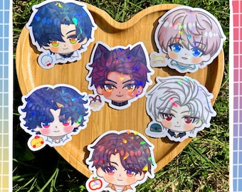 3" Love and Deepspace Chibi Stickers! | Updated w/ Valko! | Holographic Water Resistant Hand Drawn LADs Chibi Stickers