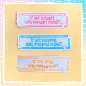 Jeśli nie BabyGirl, to dlaczego BabyGirl z kodem? Jeśli nie BabyBoy, to dlaczego BabyBoy z kodem? Naklejki! | Holograficzne, wodoodporne, cyfrowe, estetyczne naklejki!