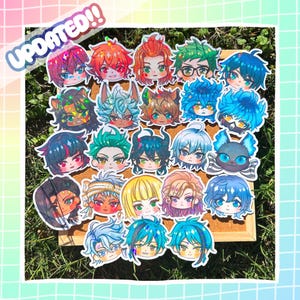Adesivi Chibi Twisted Wonderland da 3"! / Adesivi Chibi Kawaii disegnati a mano olografici e resistenti all'acqua / Heartslabyul! Savanaclaw! Diasomnia!