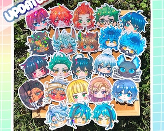 3&quot; Twisted Wonderland Chibi Stickers! | Holographic Water Resistant Hand Drawn Kawaii Chibi Stickers | Heartslabyul! Savanaclaw! Diasomnia!