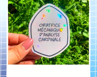 Neuvillette Inspired &quot;Oratrice Mecanique d&#39;Analyse Cardinale&quot; Manga Speech Bubble! | Holographic Water Resistant Speech Bubble Stickers!
