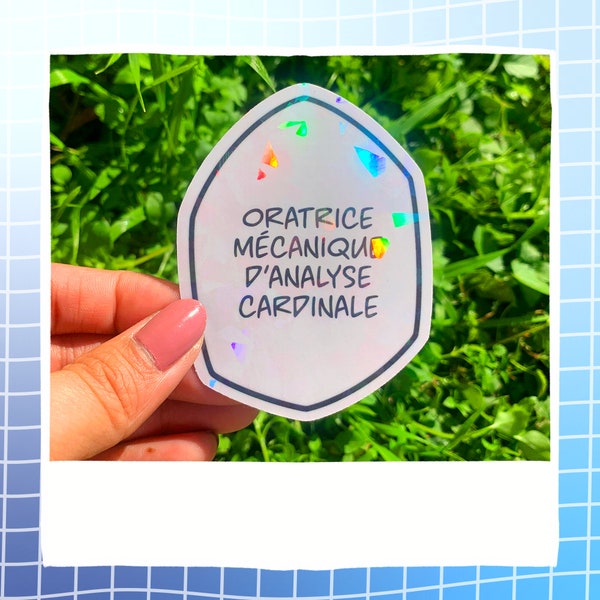 Neuvillette Inspired "Oratrice Mecanique d'Analyse Cardinale" Manga Speech Bubble! | Holographic Water Resistant Speech Bubble Stickers!