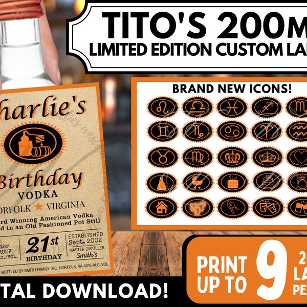 Titos 200ml Label Etsy