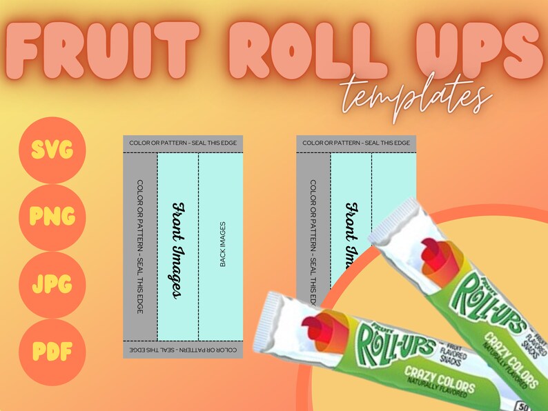 Fruit Roll up Wrapper Label Template Digital Download Canva Etsy