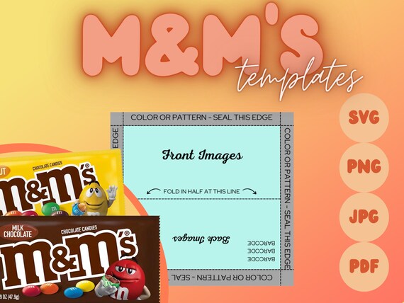 M&ms Template Mms Digital Download Canva Printable Birthday - Etsy