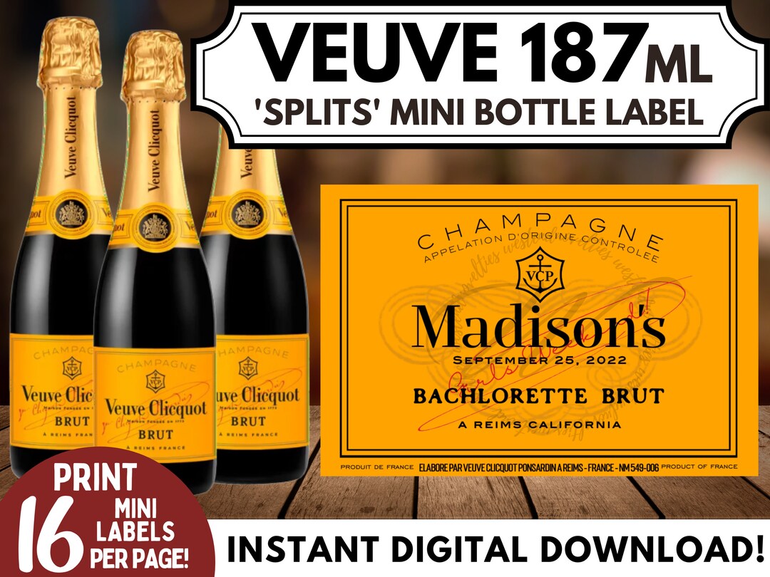 Veuve Clicquot 187ml Custom Label Mini Champagne Splits Etsy