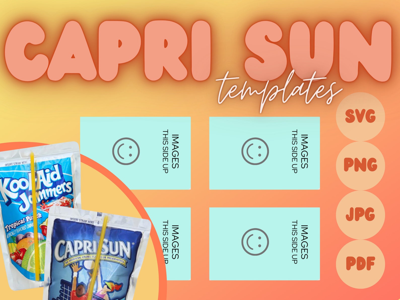 Caprisun Koolaid Jammer Label Template Digital Download Canva Etsy