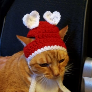 Crocheted Beanie for cats or dogs/Valentine&#39;s Day beanie for cats or dogs/Pet Costume/Pet accessories