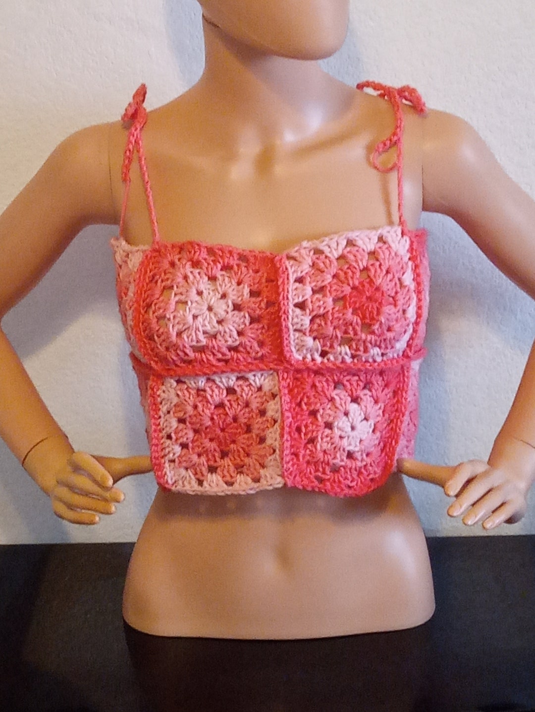 Tan Spaghetti Strap Crochet Detail Top main image 0