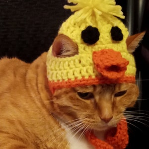 Crocheted Easter Duck Beanie, Easter, Pet Accessories, Pet Costumes, Photo Prop
