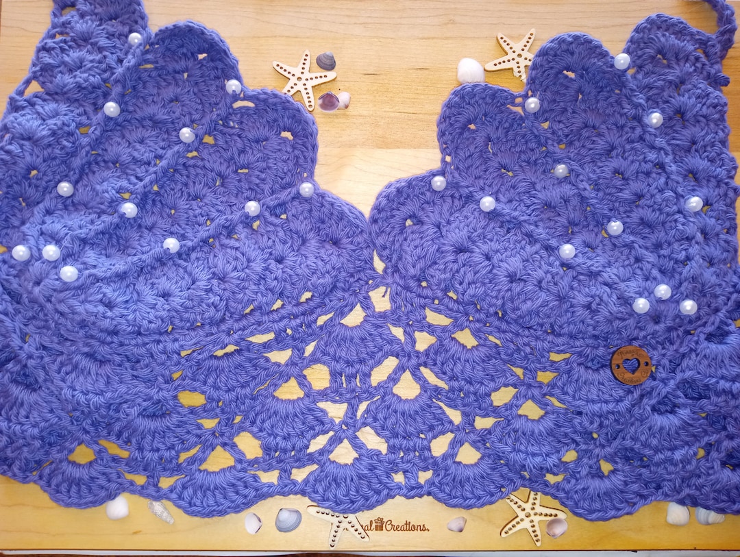 Top en voile à bretelles crochet - corail main image 1