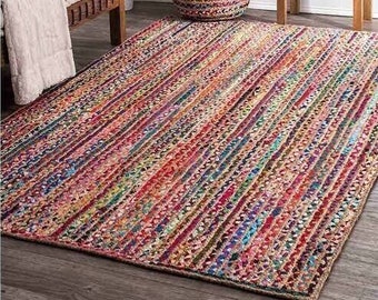 Cotton Chindi Runner Rugs - Carpet Floor Rugs Room Decorative Yoga Mat Home Decorative Handmade Rug (multicolor, 4 x 6, 5x8 Feet...)