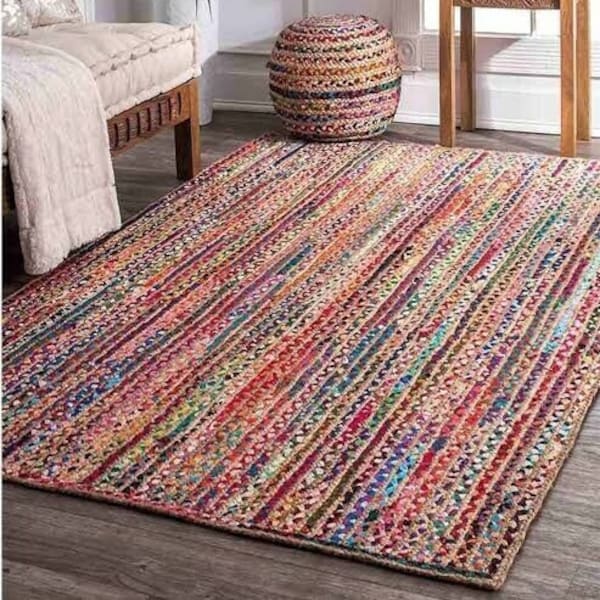 Cotton Chindi Runner Rugs - Carpet Floor Rugs Room Decorative Yoga Mat Home Decorative Handmade Rug (multicolor, 4 x 6, 5x8 Feet...)