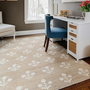 5x8,8x12Ft  best Quality Woven Natural Jute cotton rug, High Quality vintage Standard size Rug,  Bohemian Decor Rug, traditional Runner Rug.
