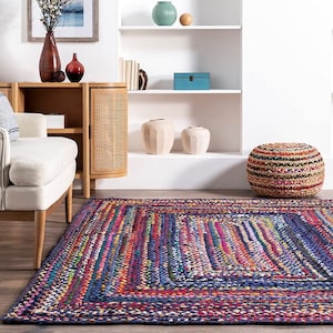 Handmade Braided Cotton Jute Area Rug (5&#39; x 7&#39;, Ivory) Bohemian Rug, Sisal Rug, Home Decor Boutique Jute Area Rug, Custom Size Rug