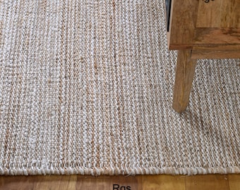 6x9,8x10ft White and Natural Hemp Jute Rungs-Extra Large Jute Rugs Jute Rugs ,checkerboard jute Rug, Large Area Hemp Rug For Hallway Rug
