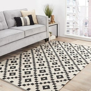 Home Decor Wool Jute kilim Rugs,  Flat Weave Rug, Handmade Kilim Rug, Bohemian Rug, Indian Durries Rug