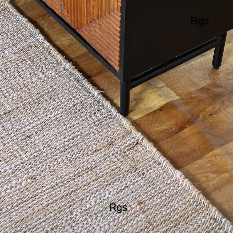Large Juste Rug 6x9,8x10ft White and Natural Hemp Jute Rungs-extra Large Jute Rugs Jute ...