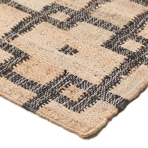 Abstract Geometric Flat weave Natural Jute area Rug, Contemporary Boho Decor Kilim Rug, modern decor Jute rug, Customization Available