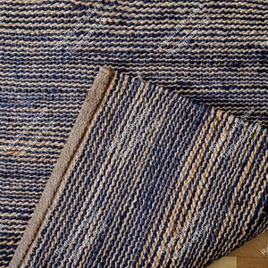 6x9,8x10ft blue and Natural Hemp Jute Rungs-Extra Large Jute Rugs Jute Rugs ,checkerboard jute Rug, Large Area Hemp Rug For Hallway Rug