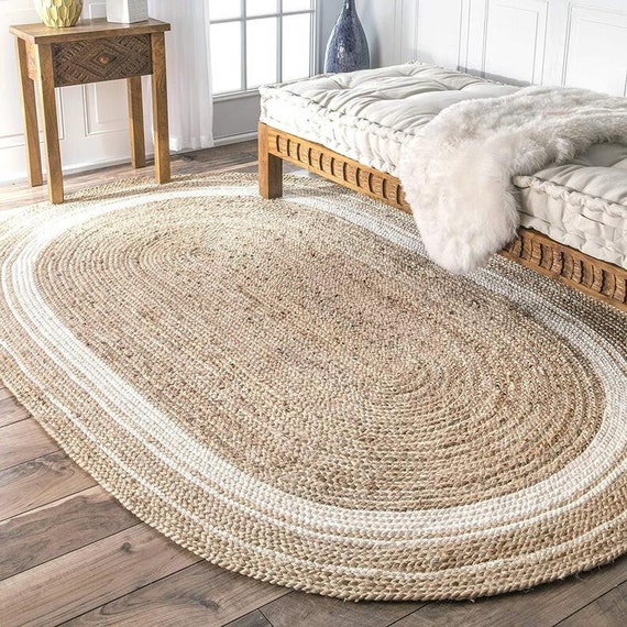 Indian Handmade Braided Traditional Design Natural Oval Jute Rug Vintage  Area Rug Bohemian Rag Rug Eco Friendly Home Decor Large Rugs -  Canada