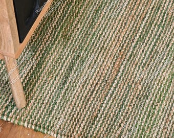 6x9,8x10ft green and Natural Hemp Jute Rungs-Extra Large Jute Rugs Jute Rugs ,checkerboard jute Rug, Large Area Hemp Rug For Hallway Rug