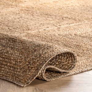 Natural Jute Runner Rug, Large Area Runner Rugs, Home decor rug, Box pattern sisal rug, Vintage  Carpet living room and Hallway Runner rug.