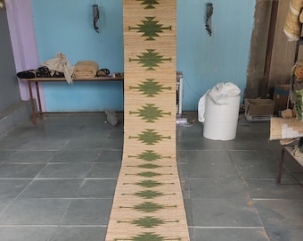 Hemp Area Rug - Handmade Natural Hemp Jute Area Rug Eco-Friendly Geometric Design, Boho Farmhouse Decor, Custom Size Woven Textured Area Rug