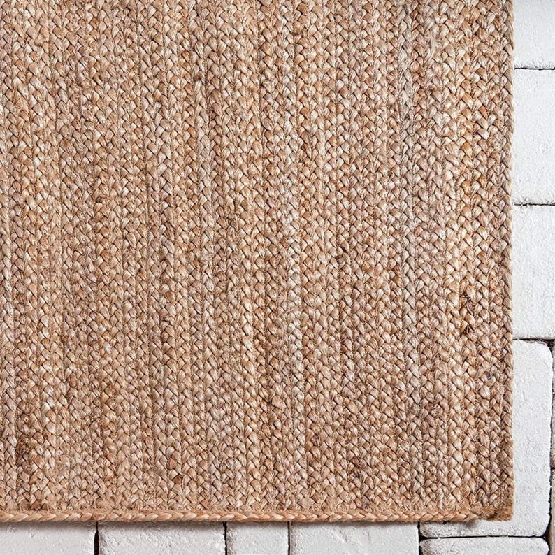 natural rug, Square Jute Rug/Natural jute Yoga Mat/Bohemian Doormat/ jute runner/ Living Room Rug/ Vintage Rug/ Rectangle Jute in all size