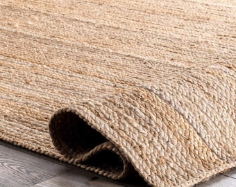 Naturalny dywan z juty, dywan z juty w stylu boho, prostokątny dywan z juty, pleciony duży dywan, dywan dekoracyjny w stylu boho, dywan z juty, kwadratowy dywan z juty, dywan na wymiar