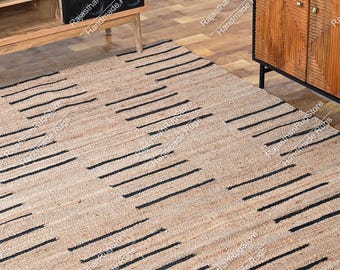 6x9,8x10ft black and Natural Hemp Jute Rungs-Extra Large Jute Rugs Jute Rugs ,checkerboard jute Rug, Large Area Hemp Rug For Hallway Rug