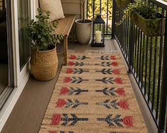 Jute Kilim Rug, Farmhouse Neutral Jute Rug – Handwoven Scandia Kilim, Moroccan Jute Area Rug - Natural Fiber Kilim Rug, Muted Kilim Area Rug