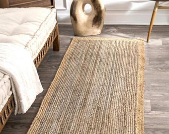 Dywan z juty 9x12 Naturalny dywan z juty pleciony Dywan z juty Boho Prostokątny dywan z juty, Dywan dekoracyjny Boho, Dywan z juty, Kwadratowy dywan z juty Dywan na wymiar