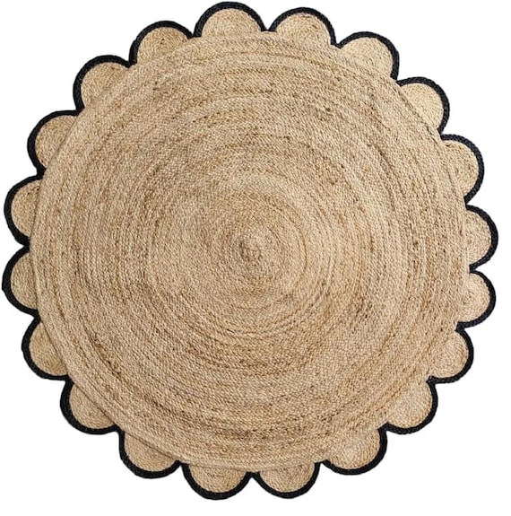 Handmade Round Jute Rug: Bedside Round Rug Circle Rug New Home Gift Boho Home Decor Patio Rustic Round Rug Table Round Rug