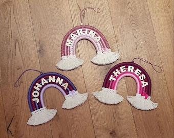 Macramé Rainbow Door Sign