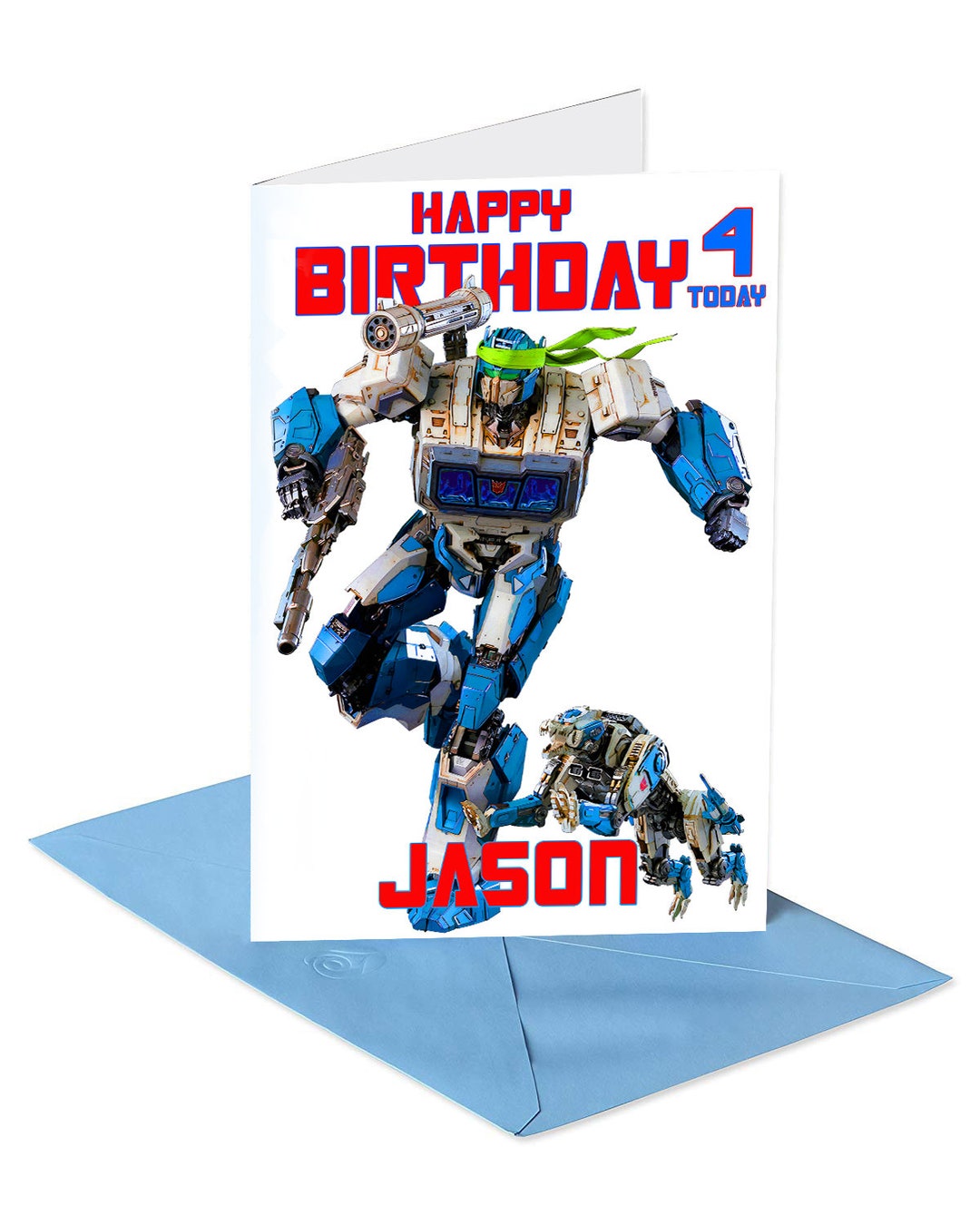 Personalised Optimus Prime Birthday Card 5 X 7 Soundwave &amp; - Etsy