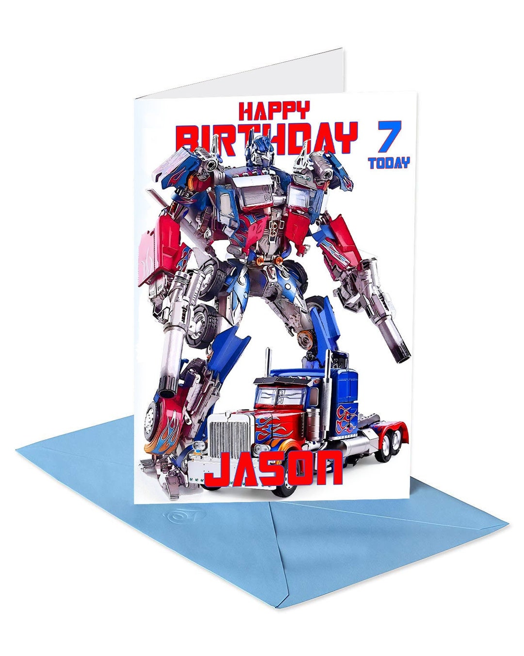Personalised Transformers Birthday Card, Transforers Truck,optimus ...