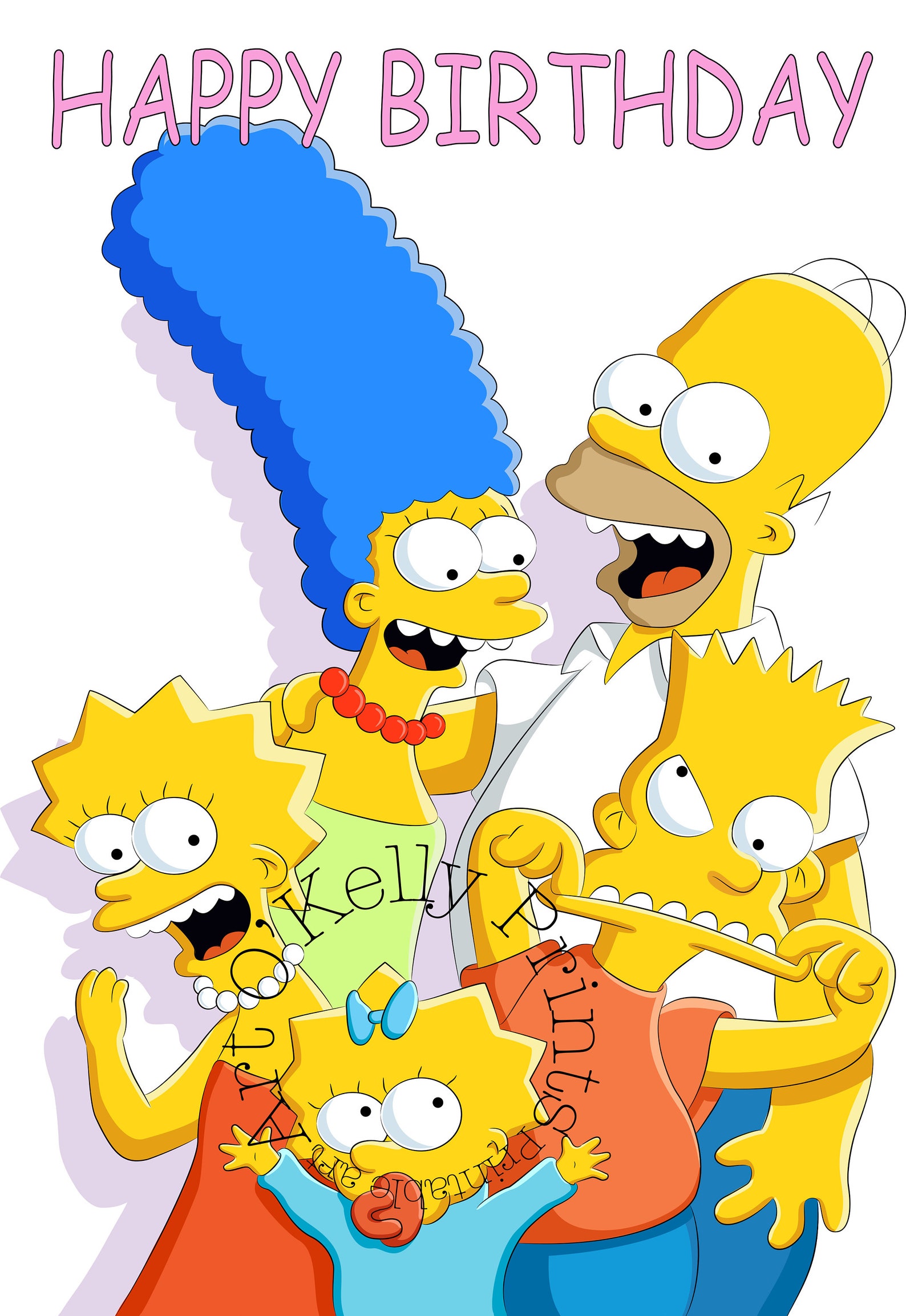 Simpsons Geburtstagskarte Instant Download druckbar A6 Etsy.de