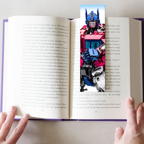 Optimus Prime Transformers Bookmark, Sketch Style Art , Autobot Fan Gift,Digital Download, Superhero,Size 2x7, Free 20x16 Transformers Print